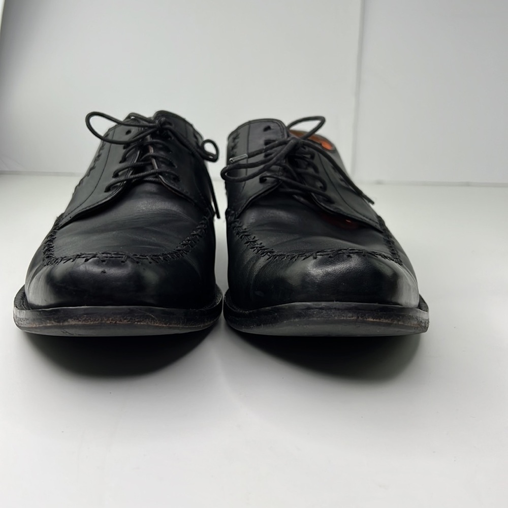 Roberto Cameron Men's Black Leather Oxford Lace Up Detailed Stitching Dress Shoe - Picture 2 of 10